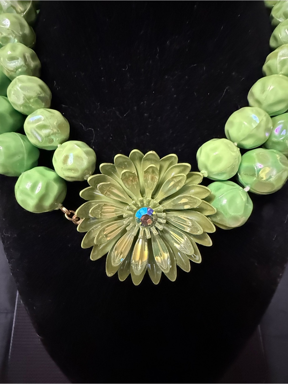 Green Floral Statement Necklace - Women's Jewelry
